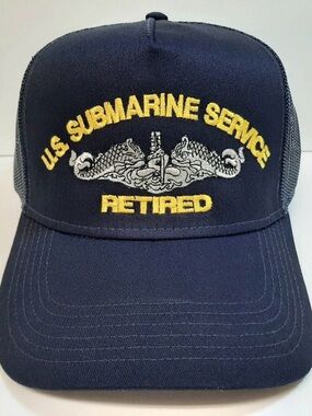 US Navy Submarine Service Retired Hat Embroidered Baseball Cap Mesh Snapback